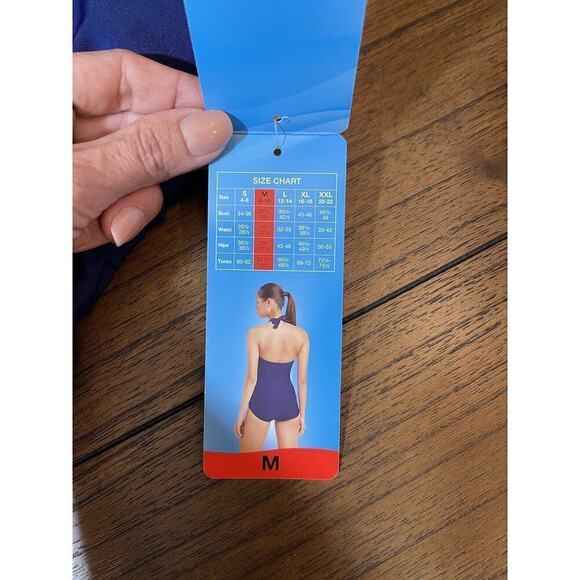 Speedo Ladies' 1-piece Halter Swim Suit Swimsuit, Blue, Halter Size medium - Picture 11 of 16